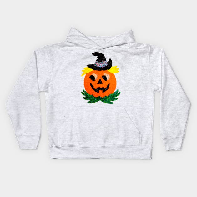 Plastic Popcorn Jack O Lantern Kids Hoodie by Pop Fan Shop